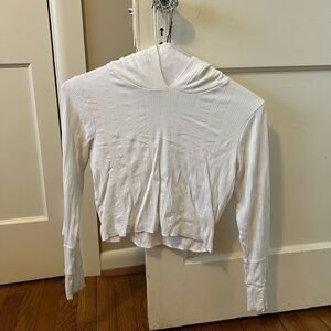 LNA Cropped White Hoodie Size Small